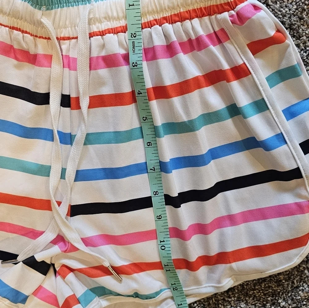 New! Multi Color Striped Matching Shorts Set Medium NWOT!